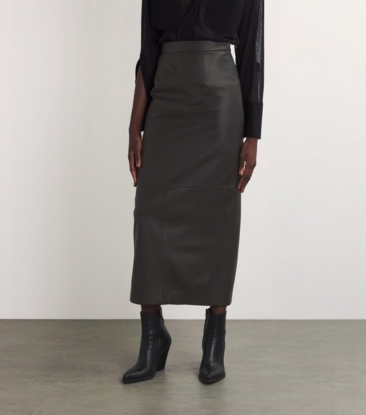 Leather Mari Midi Skirt