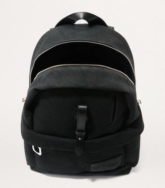 Canvas Leather-Trim Backpack