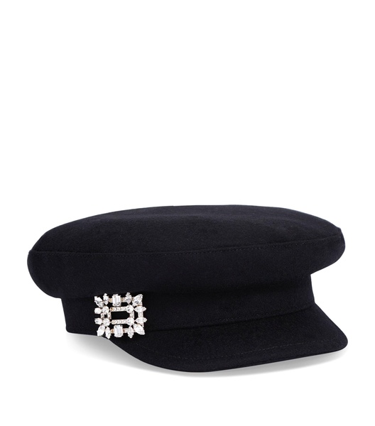 Embellished Buckle Baker Boy Cap