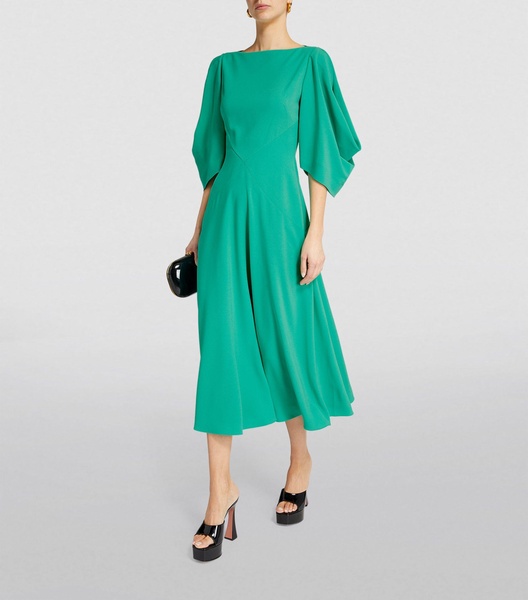 Leticia Flare-Sleeve Midi Dress