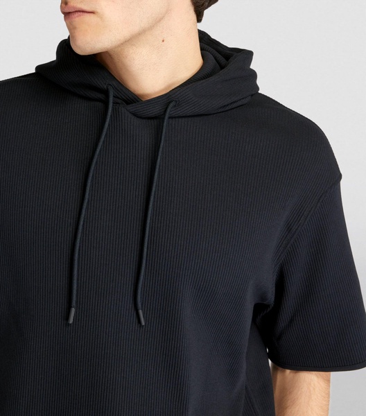 Short-Sleeve Ribbed Hoodie