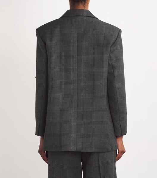 Virgin Wool Check Blazer 