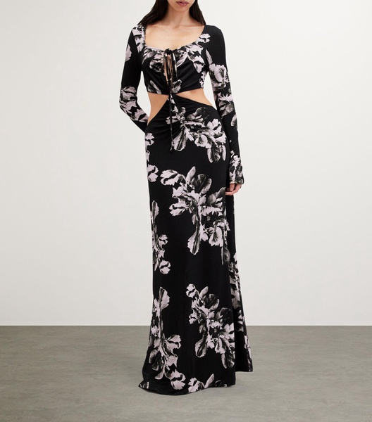 Satin Cut-Out Cynthia Maxi Dress