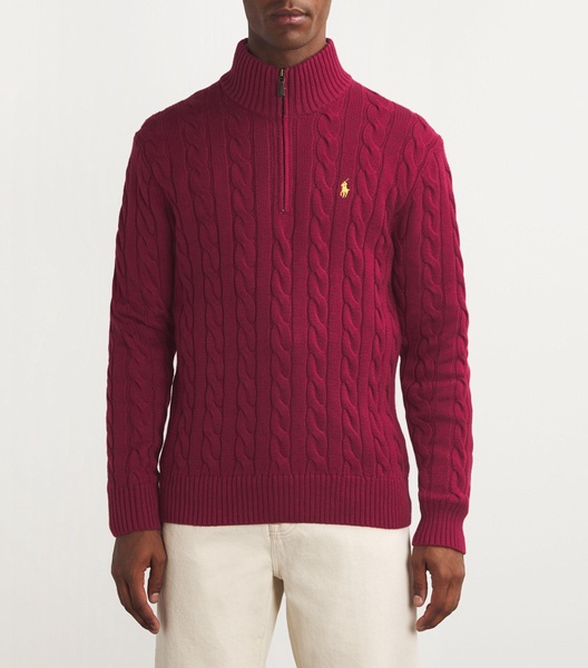 Cotton Quarter-Zip Sweater