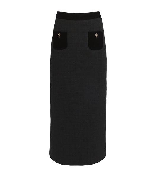 Cotton-Blend Midi Skirt 