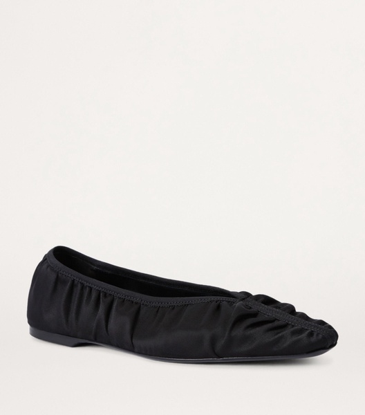 Satin Gathered Flats