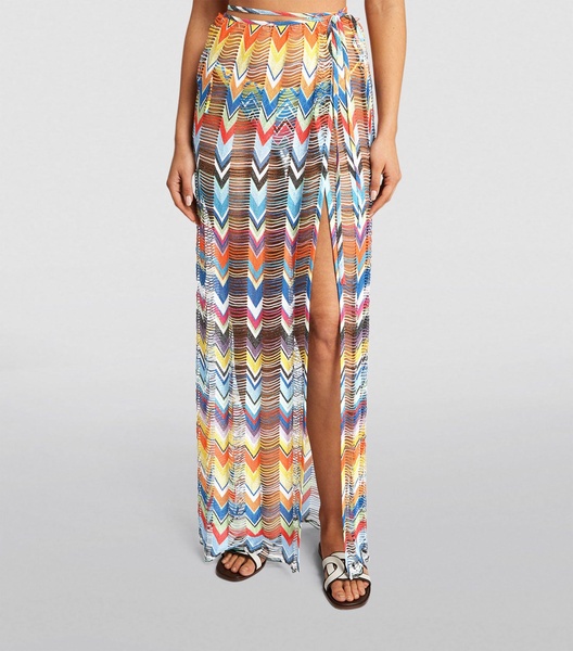 Fringed Zigzag Maxi Skirt