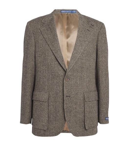 Wool Herringbone Tweed Blazer 