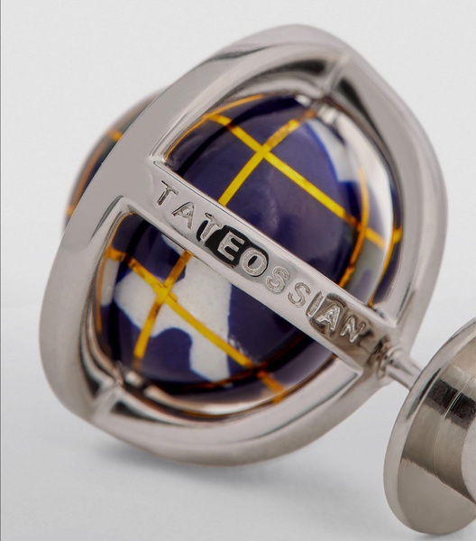 Sterling Silver and Lapis Lazuli Globe Cufflinks