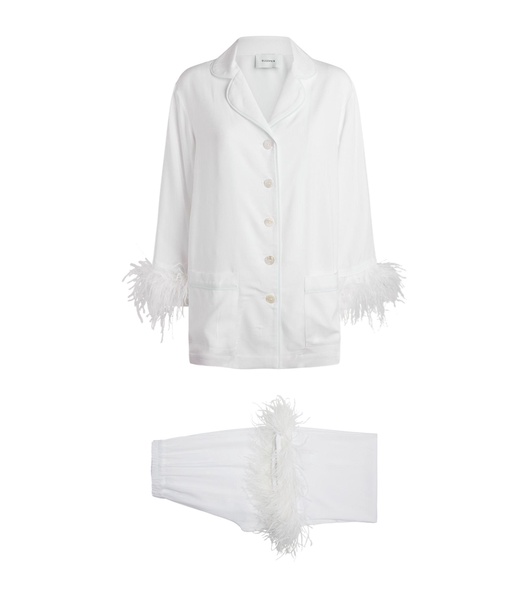 Double Feather-Trimmed Party Pyjama Set