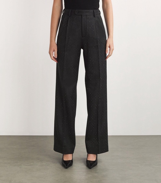 Wool Crystal-Embellished Trousers 