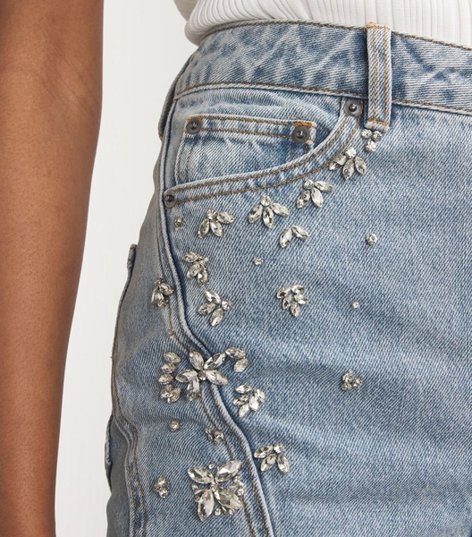 Crystal-Embellished Straight Jeans 