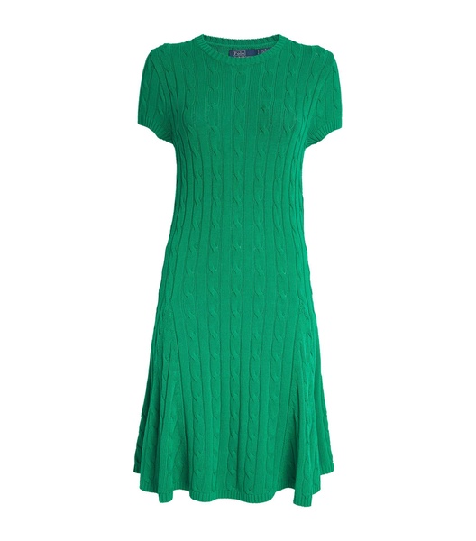 cable-knit short-sleeve minidress