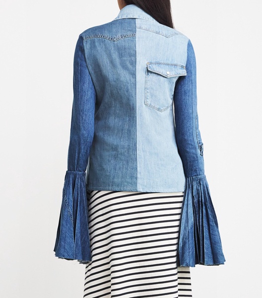 Denim Bell-Sleeve Shirt