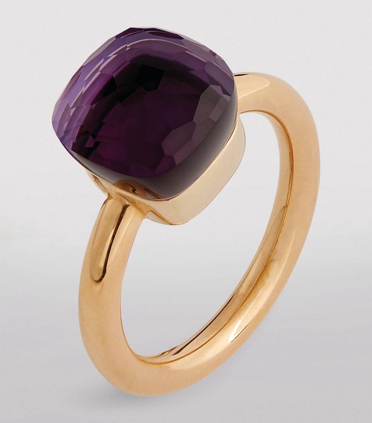 Mixed Gold and Amethyst Nudo Classic Ring