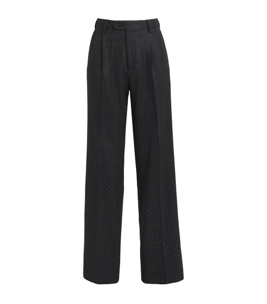 Wool Crystal-Embellished Trousers 