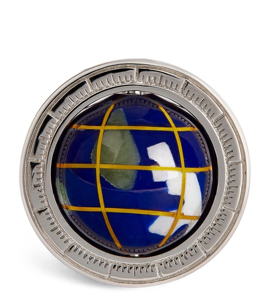 Sterling Silver and Lapis Lazuli Globe Cufflinks