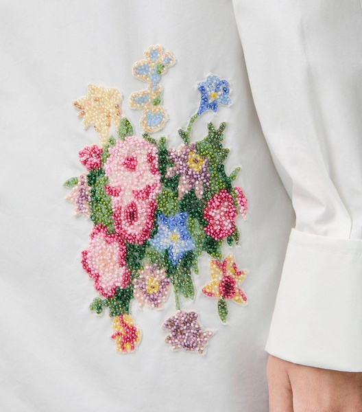 Embroidered Draped Shirt 