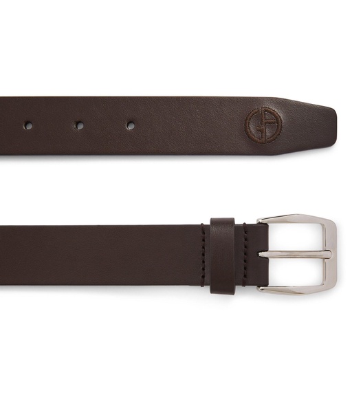 Leather Embroidered-Logo Belt