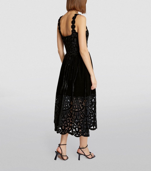 Velvet Embroidered Dana Dress