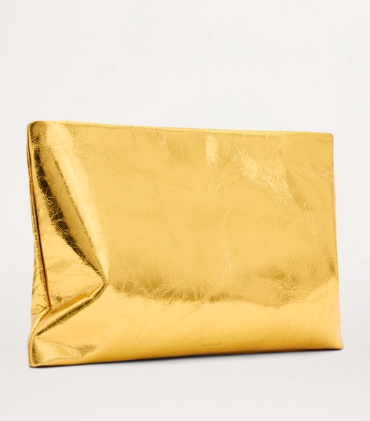 Metallic Leather Bettina Clutch Bag