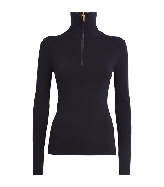 Wool-Blend Half-Zip Top