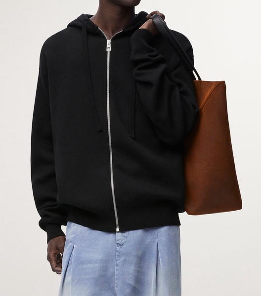 Wool Anagram Zip-Up Hoodie