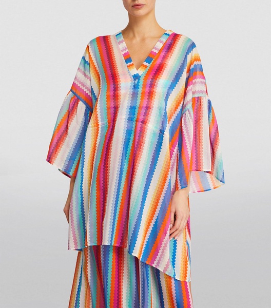 Cotton-Silk Chevron Cover-Up