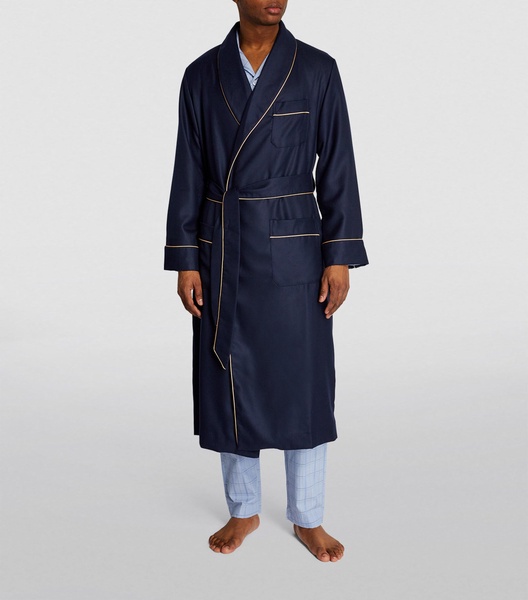 Cashmere-Silk Piped Robe