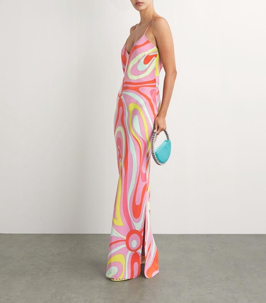 Silk Printed Maxi Dress