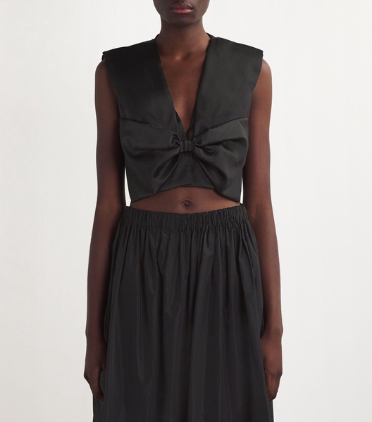 Satin Bow Cropped Top