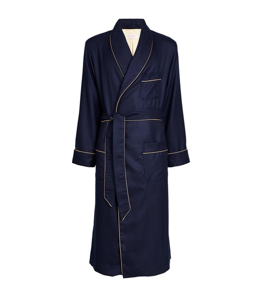 Cashmere-Silk Piped Robe