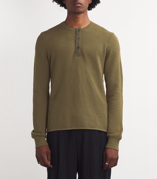 Organic Cotton Pique Henley Top