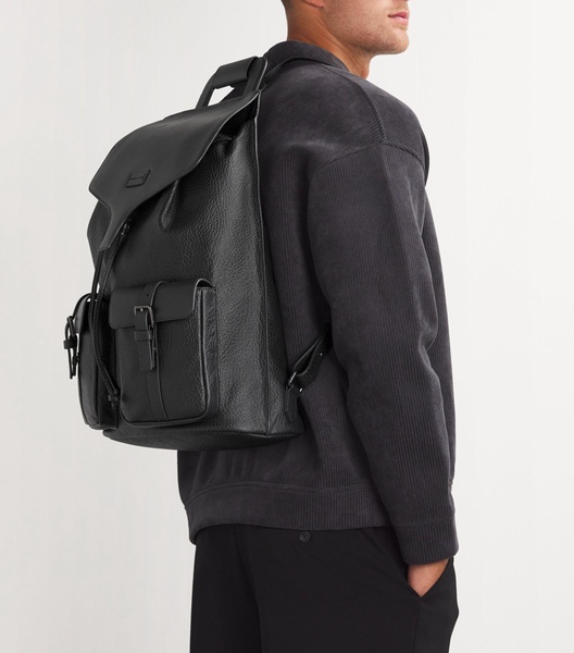 Leather Twin-Pocket Backpack