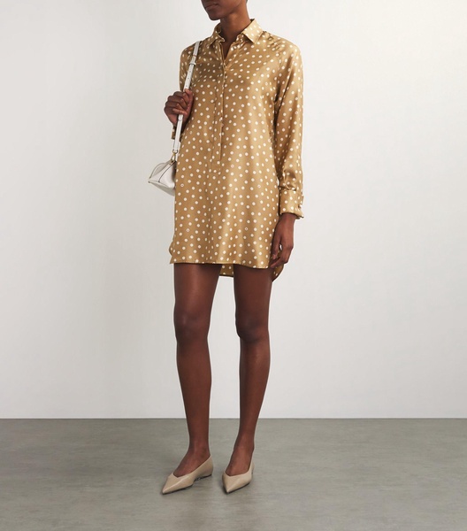 Silk Polka-Dot Mini Dress