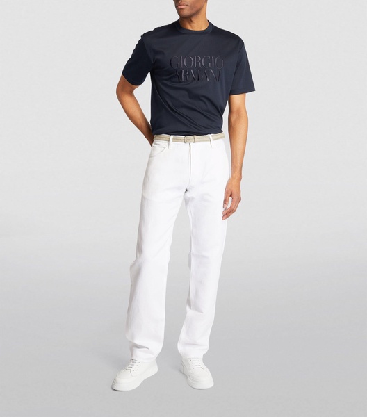 Linen-Cotton Straight Jeans