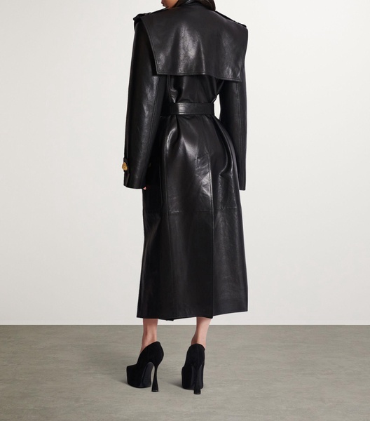 Lambskin Belted Trench Coat 