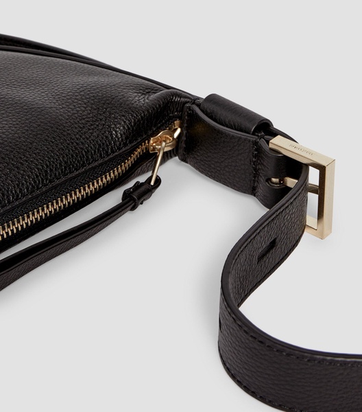 Leather Half Moon Cross-Body Bag