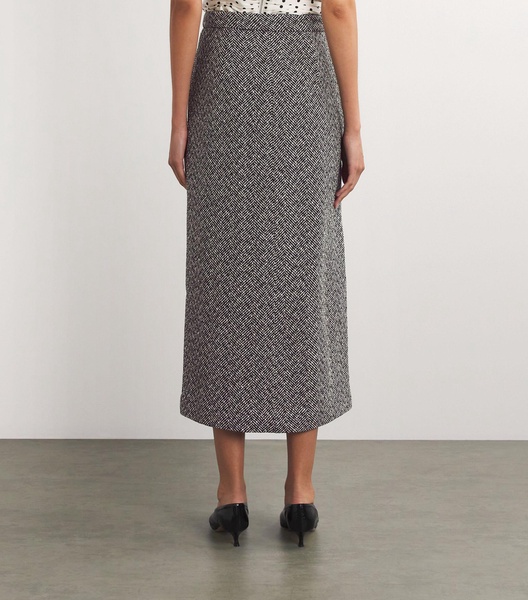 Wool-Blend Herringbone Skirt 