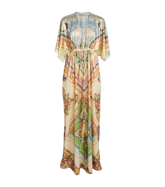 Tile Print Kaftan Maxi Dress