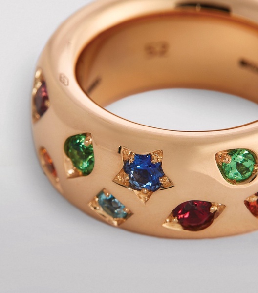 Rose Gold, Sapphire and Mixed Stone Iconica Ring