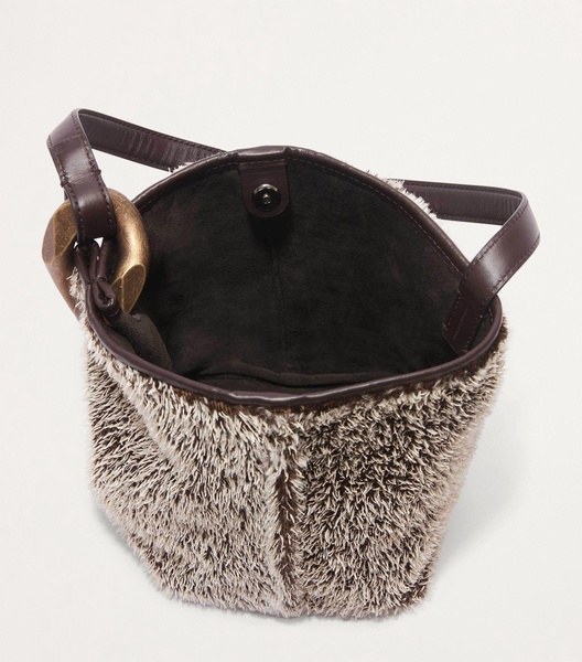 Small Mohair Corner Bucket Bag