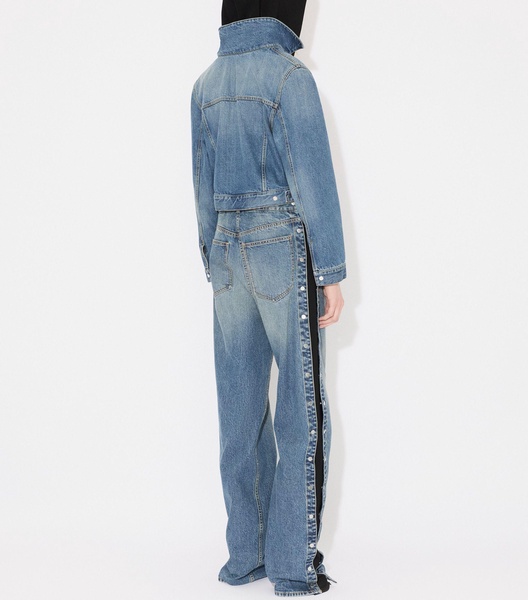 Knitted-Band Straight Jeans 