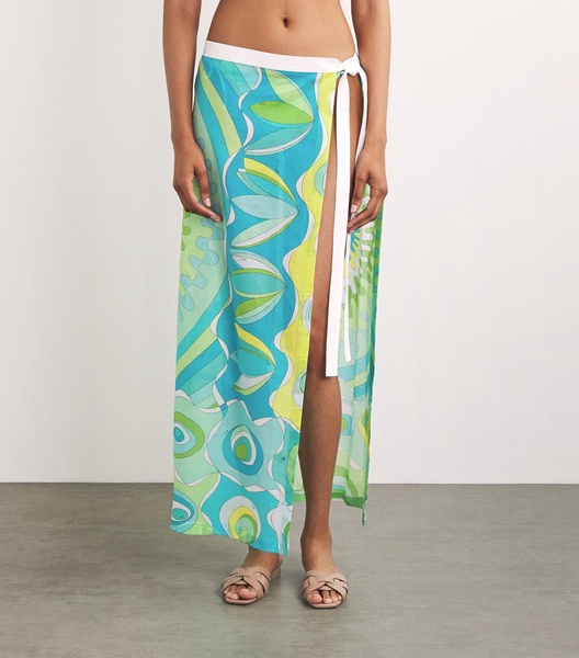 Cotton Bersaglio Print Beach Skirt