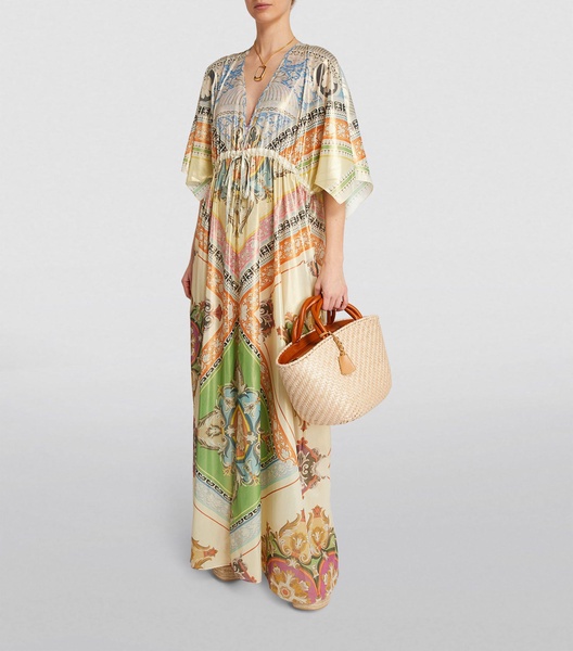 Tile Print Kaftan Maxi Dress