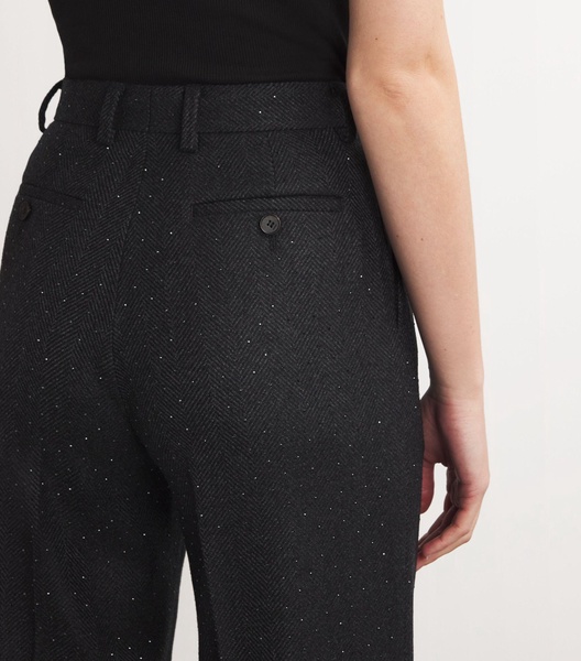 Wool Crystal-Embellished Trousers 