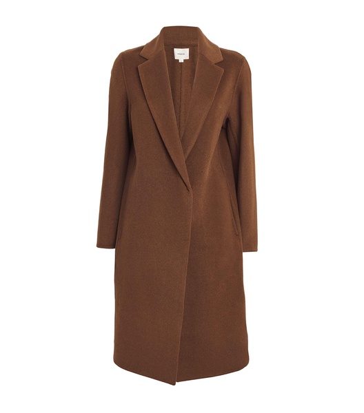 Wool-Blend Classic Straight Coat