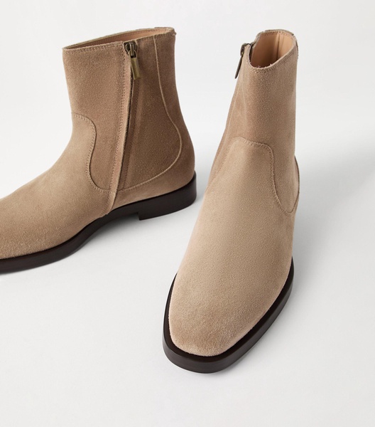 Suede Zip-Up Boots