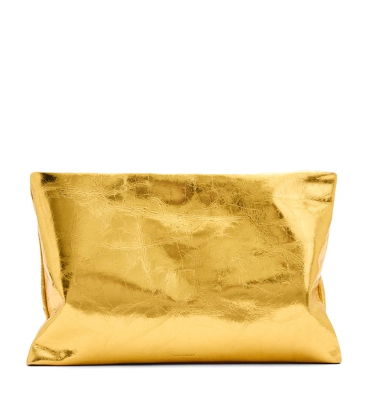 Metallic Leather Bettina Clutch Bag