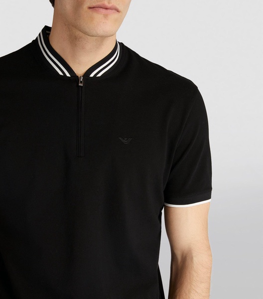 Bomber-Collar Polo Shirt